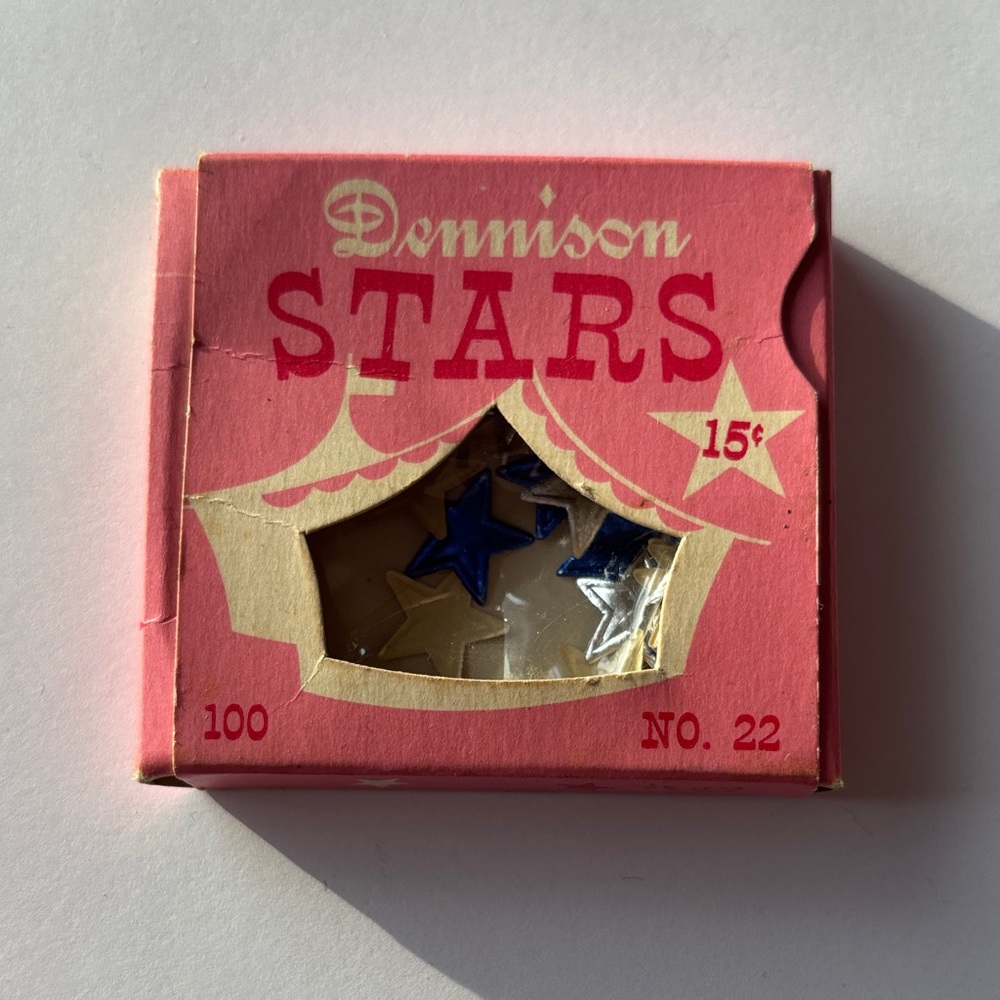 Antique Dennison Gummed Stars (25)
